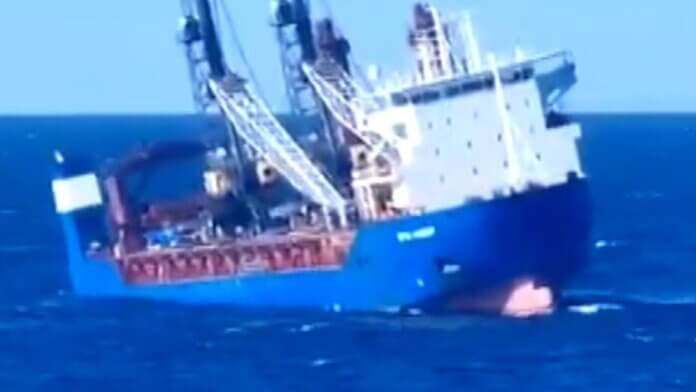 Rescue Efforts for Sinking of Russian Cargo Ship "Ursa Major" 