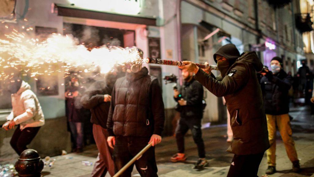 georgia protesters aggression