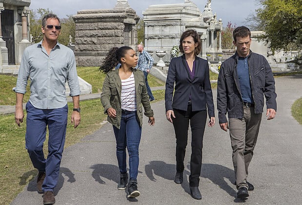 Scott Bakula leads the cast in King's Gambit episode still