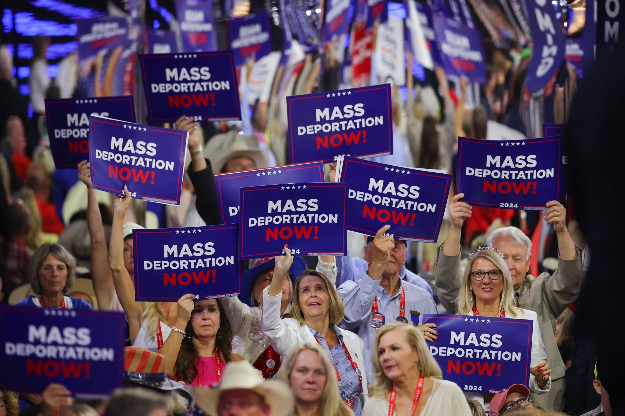 Trump deportation policy, Republican National Convention, mass deportation, immigration policy, Milwaukee Fiserv Forum