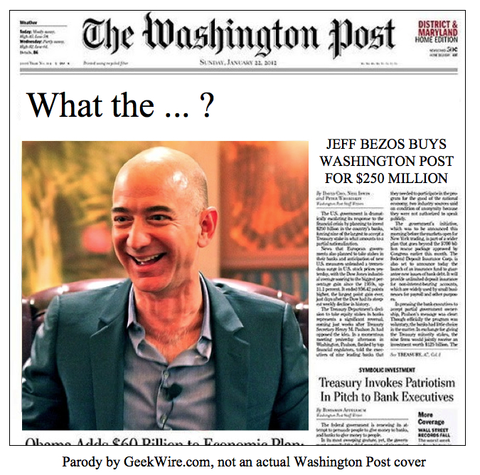 Jeff Bezos owns The Washington Post Jeff Bezos owns The Washington Post