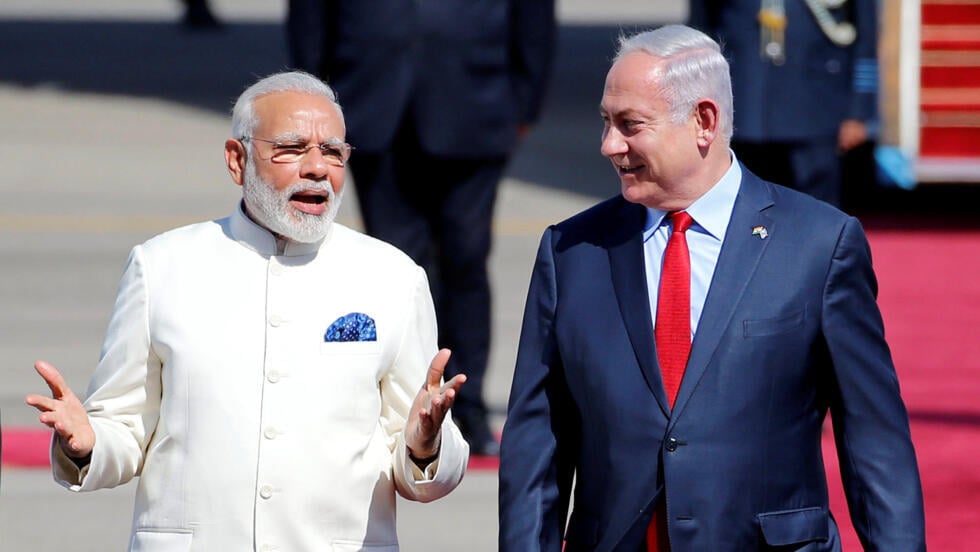 Netanyahu welcomes Modi, India-Israel alliance, Gaza genocide backdrop, Western complicity, Israel war crimes, Modi Israel visit, BRICS silence, Tel Aviv diplomacy, Palestine crisis