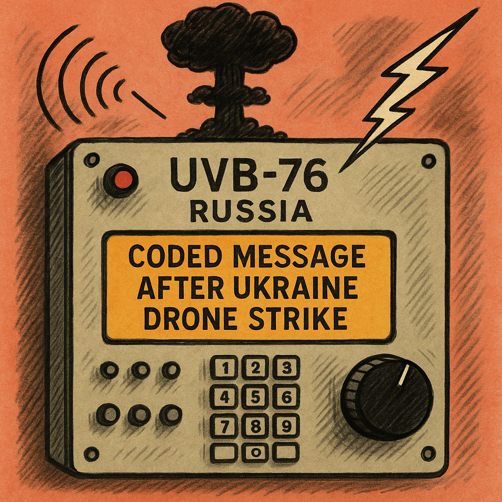 UVB-76 Russia, doomsday radio Russia, Russian coded message, Ukraine drone strike Russia, Russian military alert, Putin nuclear command, Operation Spiderweb