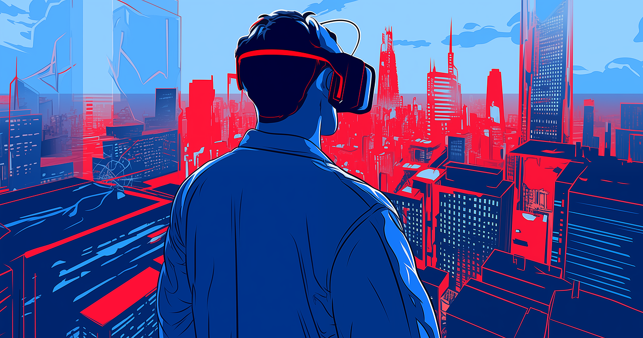 Virtual reality experience of rural tourism in the Metaverse showcasing traditional village life, sustainable travel, and digital cultural heritage