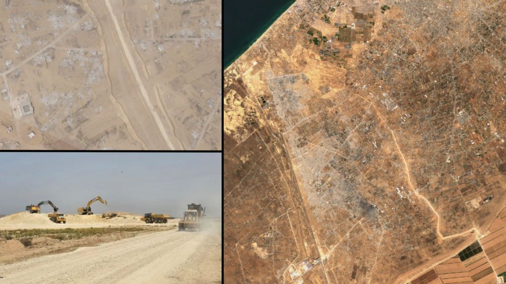 Israeli armored vehicles patrol Gaza’s Morag Corridor as political tensions rise over ceasefire withdrawal plans