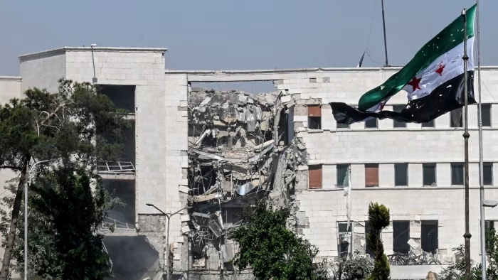Smoke rises over Damascus following Israeli airstrikes on Syrian military targets