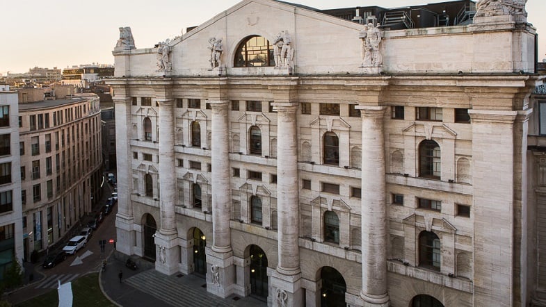 Milan Stock Exchange building representing the potential IPO option in Armani’s will Milan Stock Exchange building representing the potential IPO option in Armani’s will