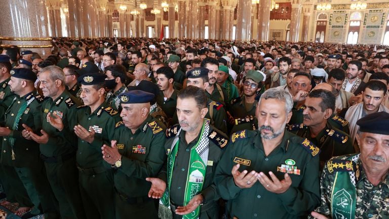 Funeral of Houthi prime minister Ahmad Ghaleb al-Rahwi in Sanaa after Israeli attack Funeral of Houthi leader Ahmad Ghaleb al-Rahwi in Sanaa after Israeli attack