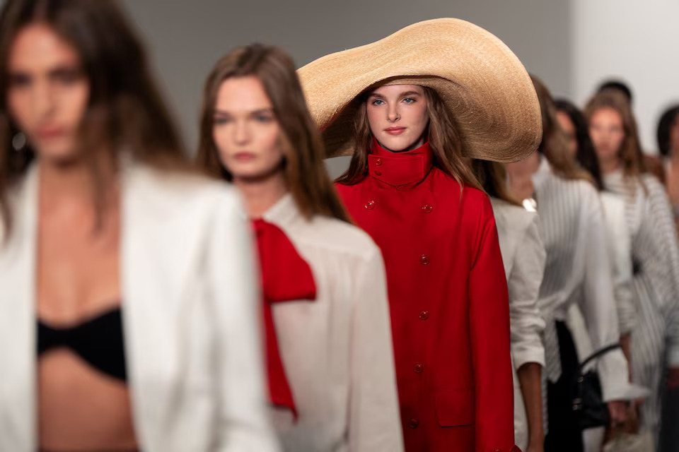 Models present Ralph Lauren Spring 2026 collection at New York Fashion Week in New York