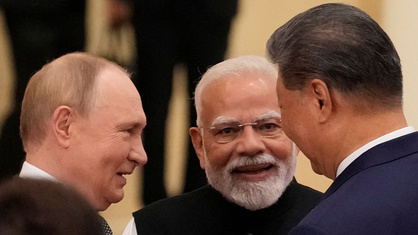 Russian president Vladimir Putin with Indian prime minister Narendra Modi at SCO summit in China showing unity against US pressure