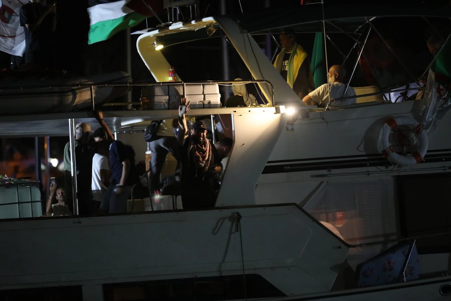 Aid flotilla boats report drone buzzing and communications jamming in the Mediterranean