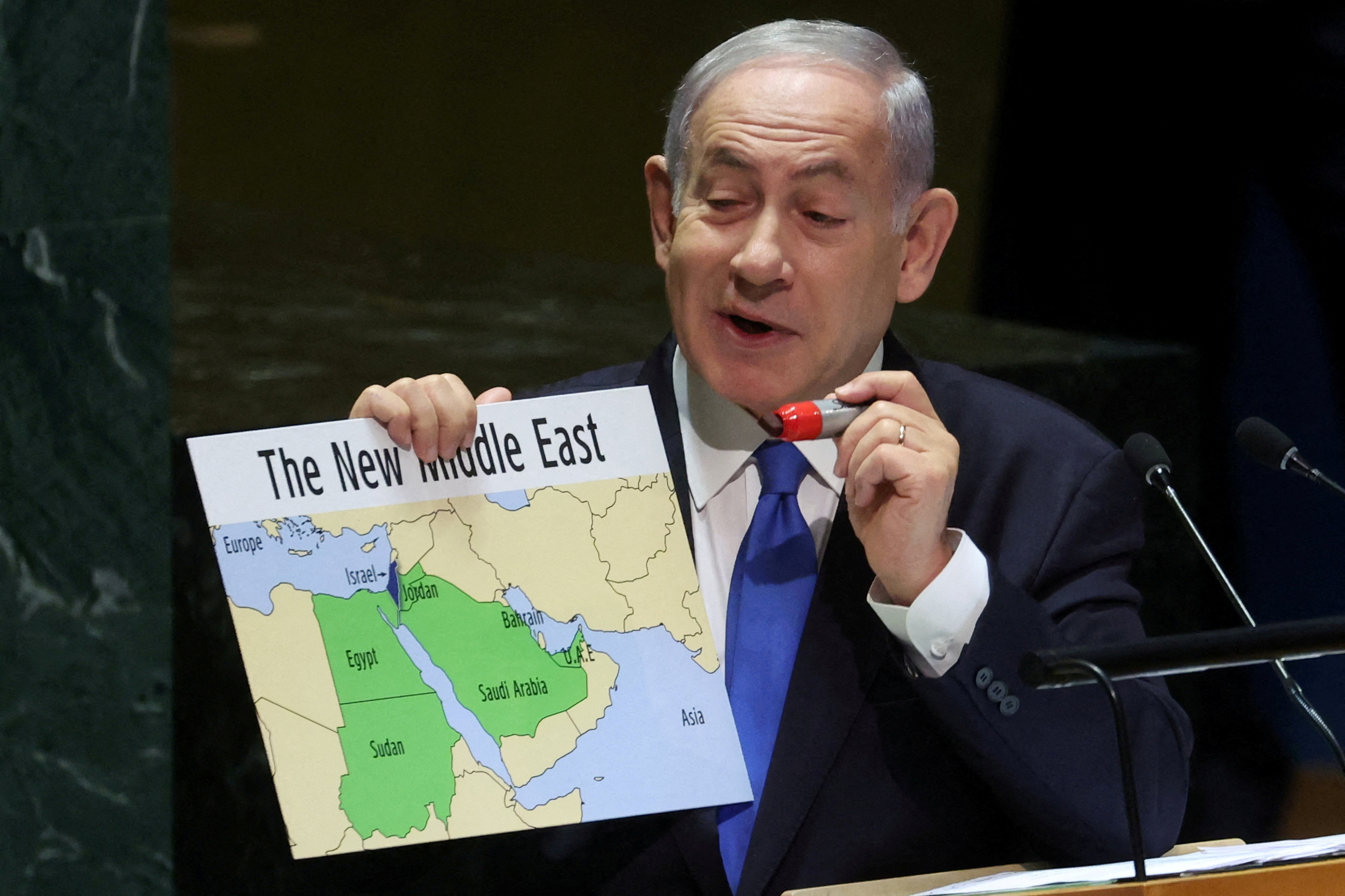 Benjamin Netanyahu addresses the United Nations General Assembly in New York amid debate over West Bank annexation