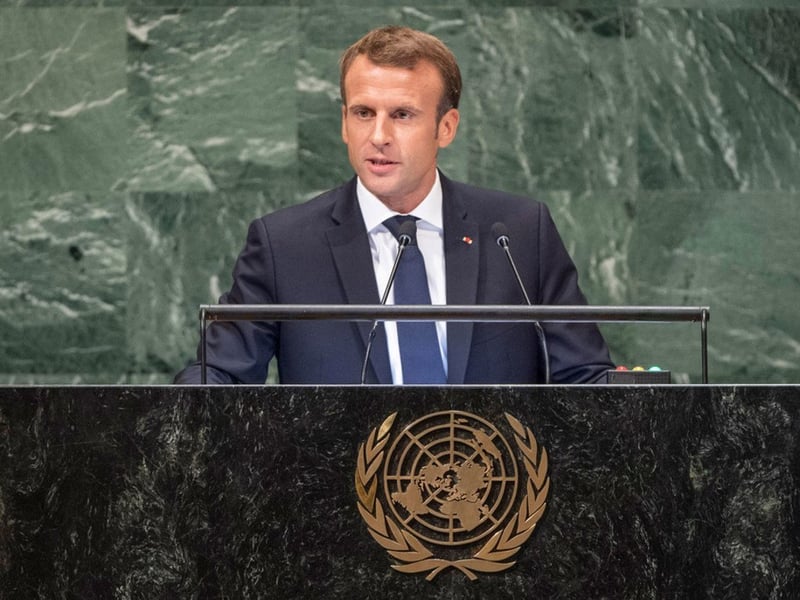 Emmanuel Macron at UN after France recognizes Palestine