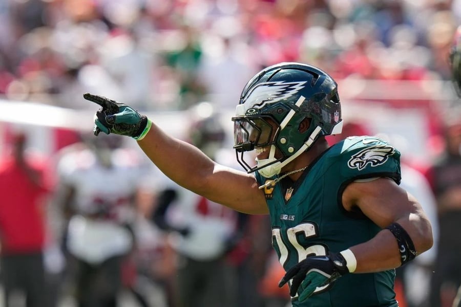Jalen Hurts rushing touchdown, Eagles vs Commanders stats, NFC Championship 2025