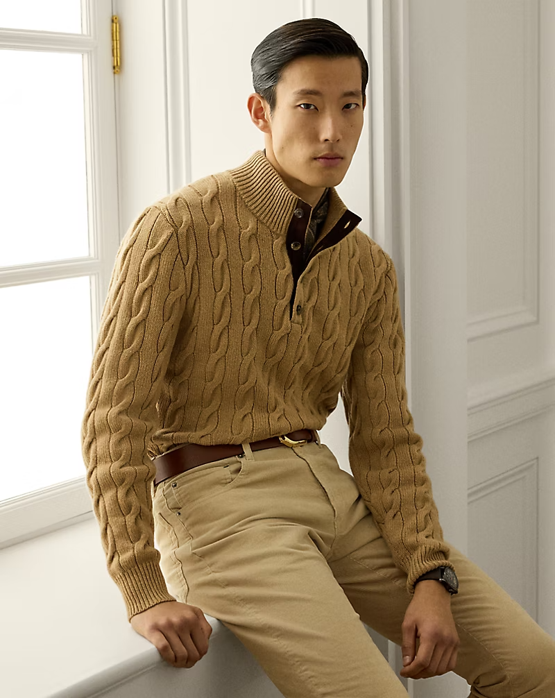 Ralph Lauren cable knit and cashmere sweater Ralph Lauren cable knit cashmere sweater and Ralph Lauren bear sweater iconic knitwear
