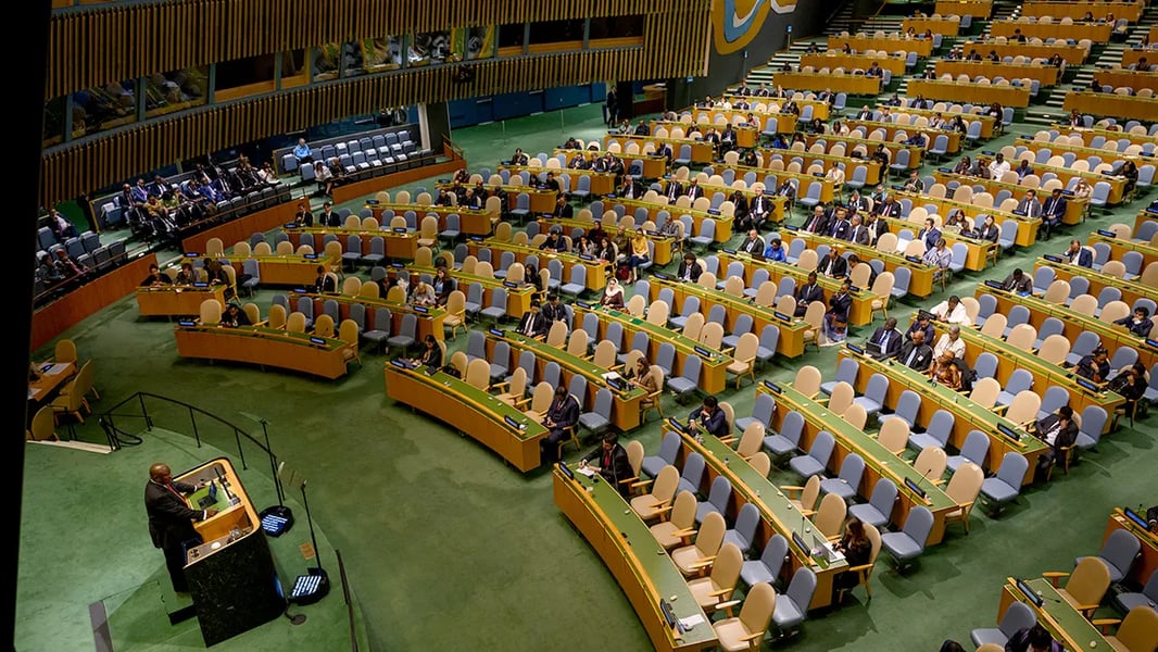 UN General Assembly Hall At UNGA 80 UN General Assembly Hall during high-level week of UNGA 80 in New York