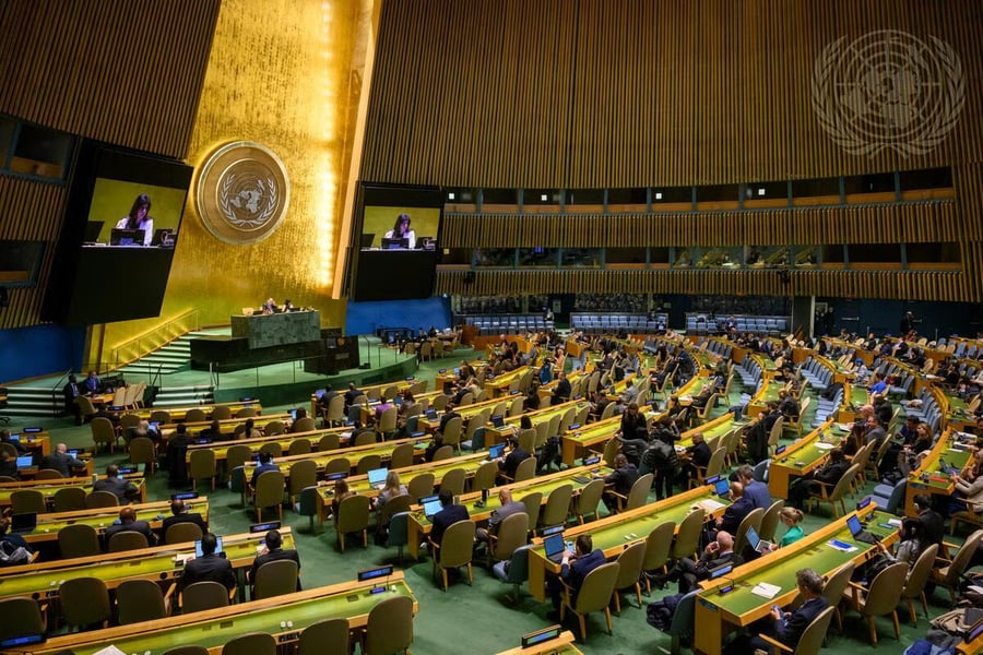United Nations General Assembly hall during plenary session
