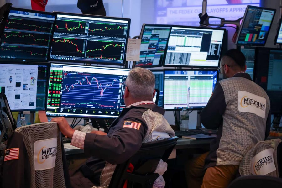 New York Stock Exchange trading floor during a busy session