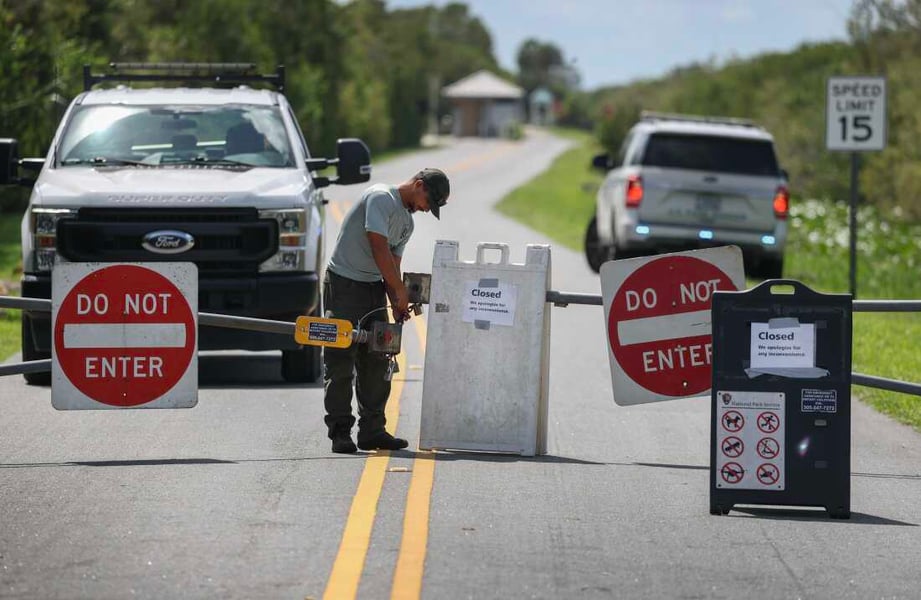 National park facilities closed amid shutdown Closed sign at a national park facility during the shutdown