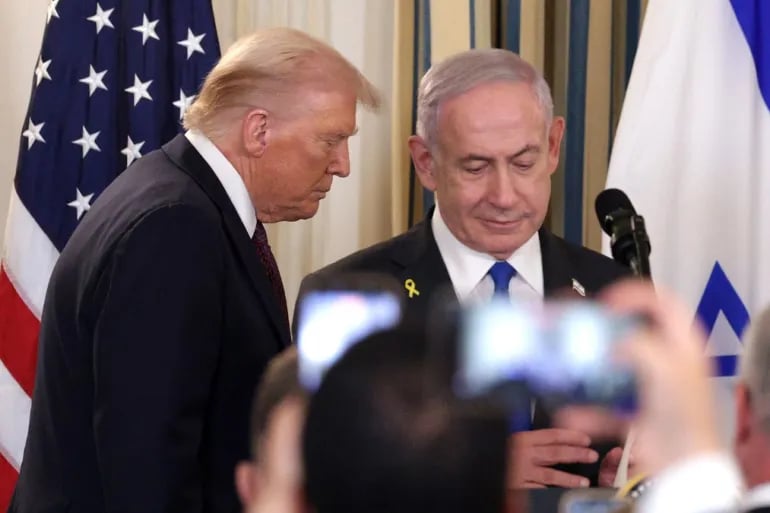 Netanyahu and Trump at White House pushing Gaza peace ultimatum
