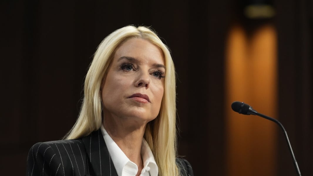 Attorney General Pam Bondi speaking at a Senate Judiciary Committee hearing in Washington