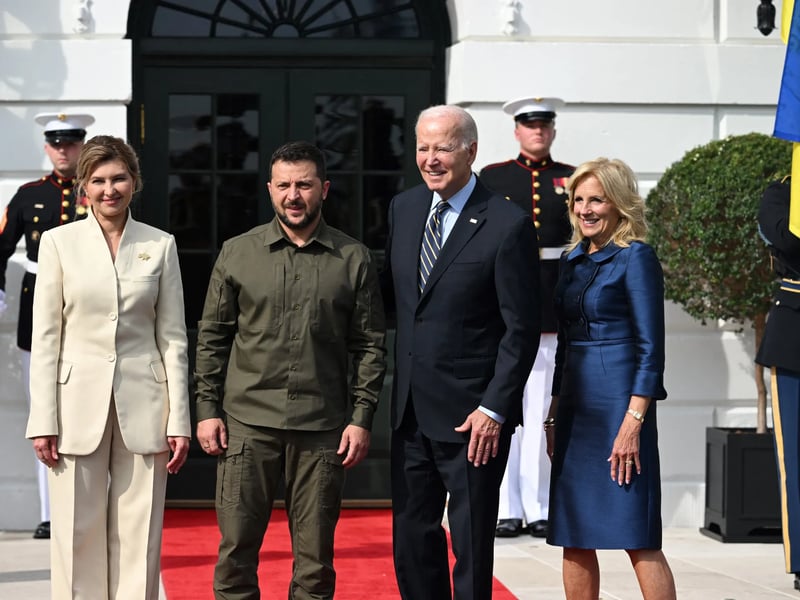 President Volodymyr Zelensky arrives in Washington for talks focused on air defenses.