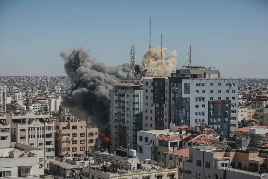 Smoke rising over Gaza after airstrike