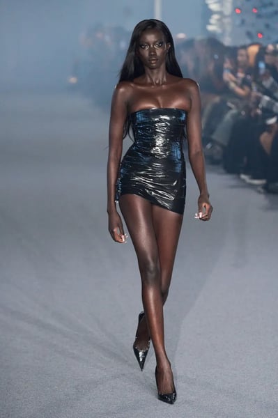 Anok Yai Paris Fashion Week 2025 Walk Anok Yai walking the runway at Paris Fashion Week 2025