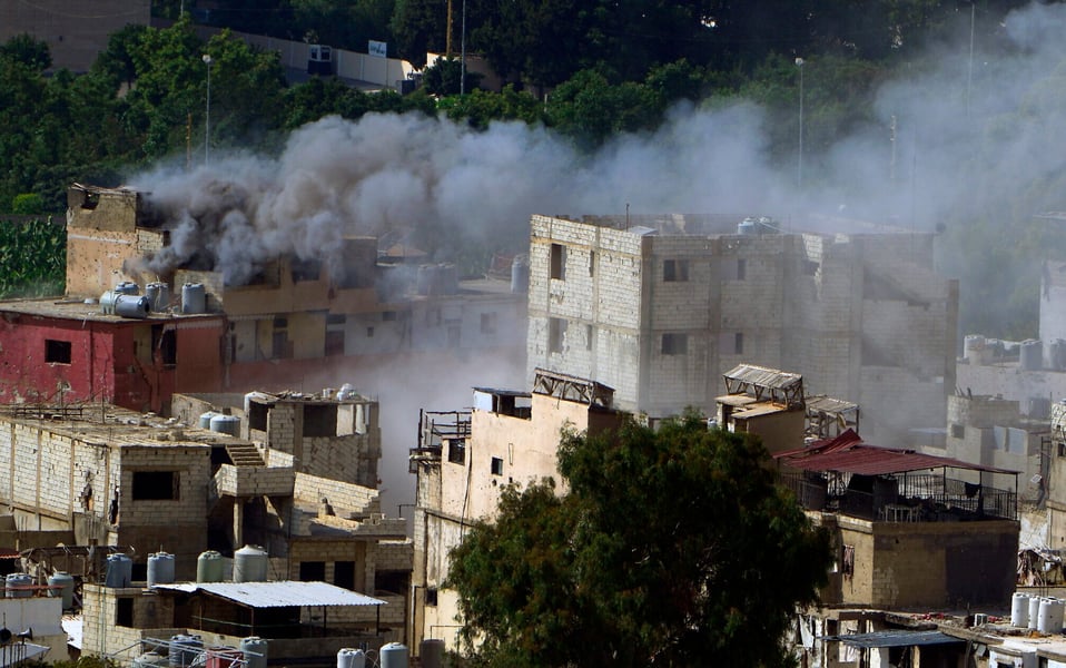 Aerial view of Ein el-Hilweh Palestinian refugee camp in Lebanon