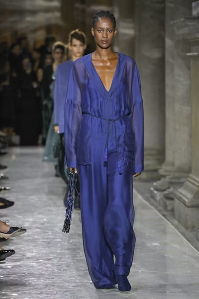 Giorgio Armani final fashion show Milan Brera courtyard lanterns