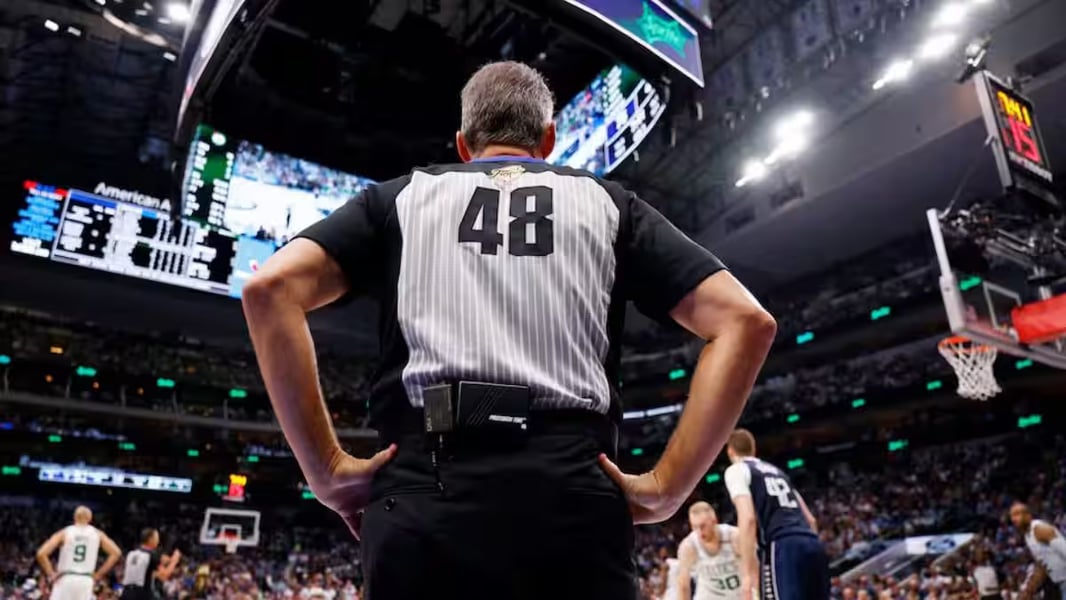 NBA Replay Center with officials monitoring live footage.