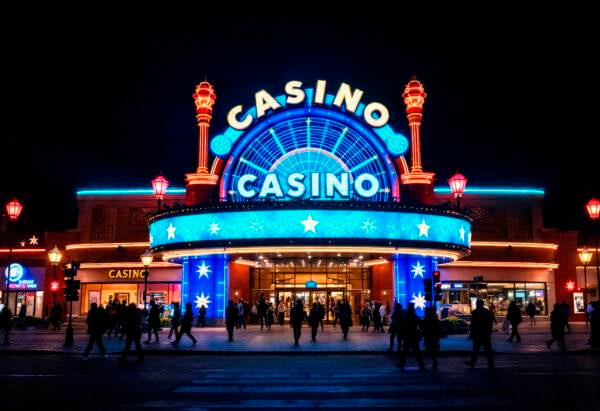 Neon sign casino night