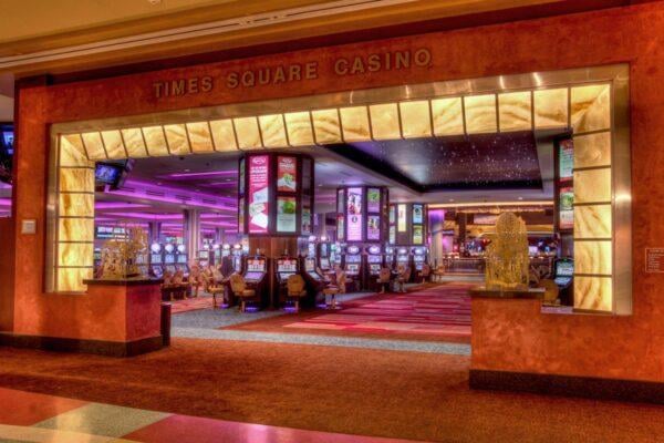 Front entrance of Resorts World Casino in Queens, New York