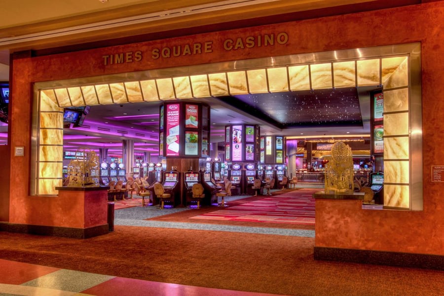 Front entrance of Resorts World Casino in Queens, New York