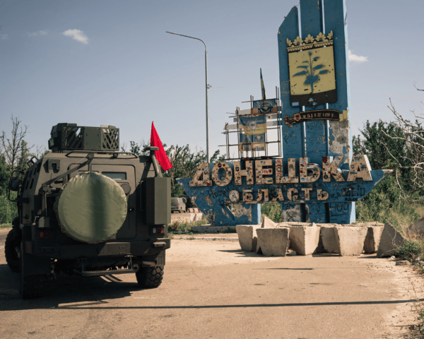 Russian military convoy advancing in eastern Ukraine during Special Military Operation 2025