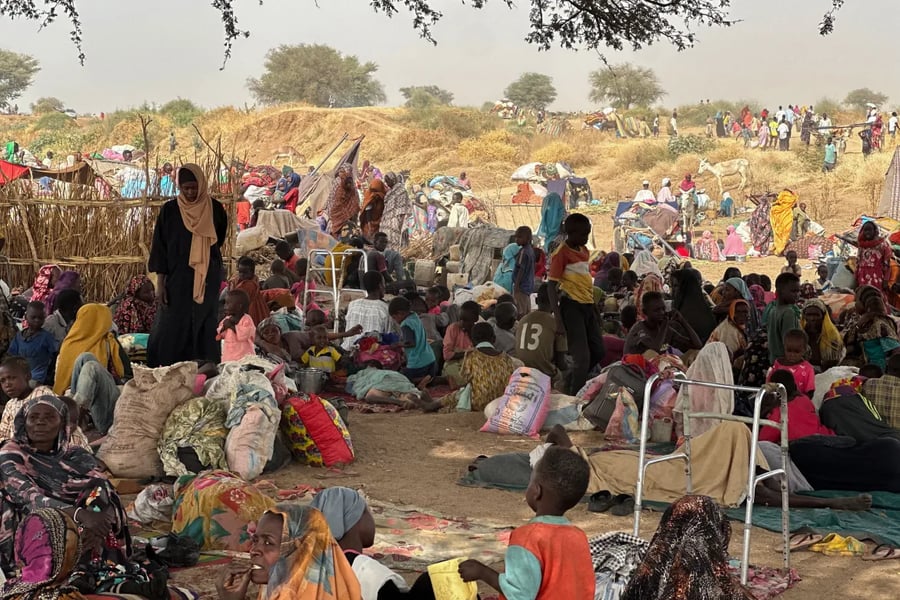 Sudan Civil War Displaces Thousands of Children Children and families displaced by Sudan civil war