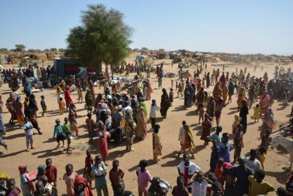 Women fleeing conflict and starvation in El Fasher, Sudan civil wa