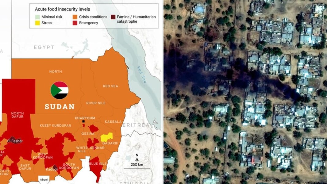 Sudan Conflict Map 2025 Map of Sudan showing conflict-affected Kordofan region 2025
