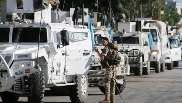 UNIFIL peacekeepers patrol near Blue Line border in southern Lebanon, 2025