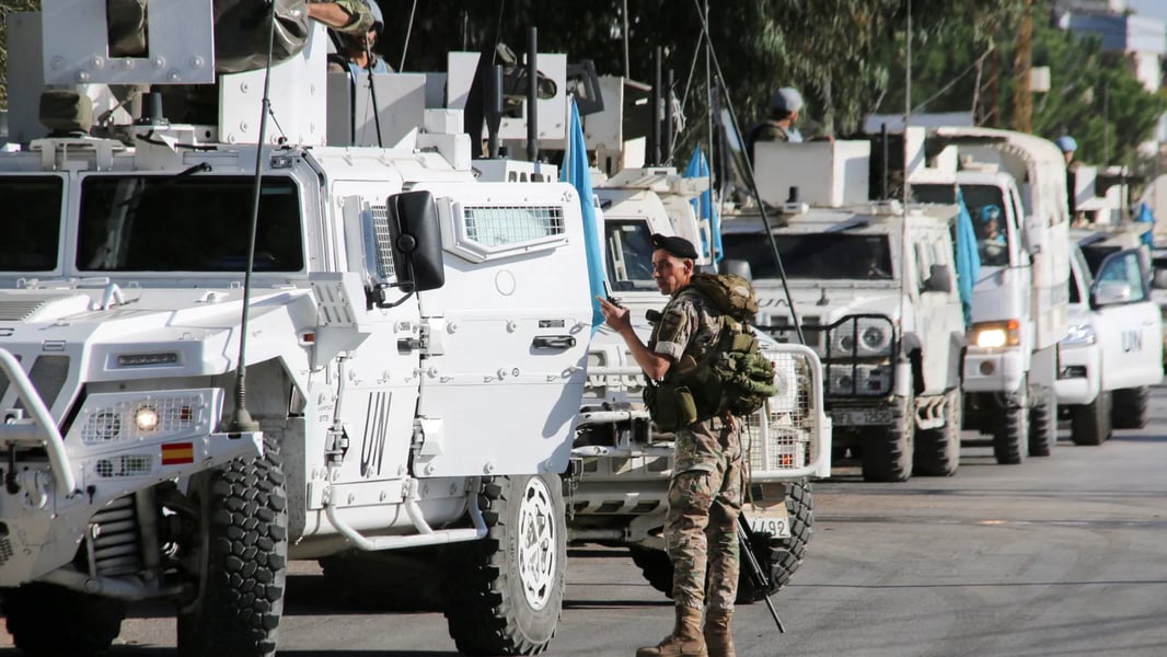 UNIFIL peacekeepers patrol near Blue Line border in southern Lebanon, 2025