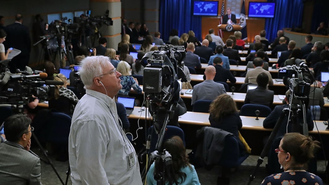 US State Department press briefing symbolizing Western influence on regional narratives