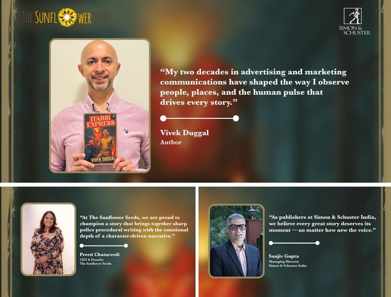 Toronto based writer Vivek Duggal's debut book- Itarsi Express to be published by Simon and Schuster India in association with The Sunflower Seeds.