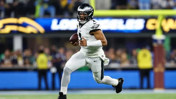 Jalen Hurts dejected after 5 turnovers OT loss Chargers Eagles collapse