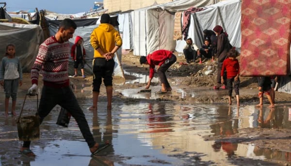 Gaza Day 733: Displaced families in flooded tents during Israeli ceasefire violations winter storm