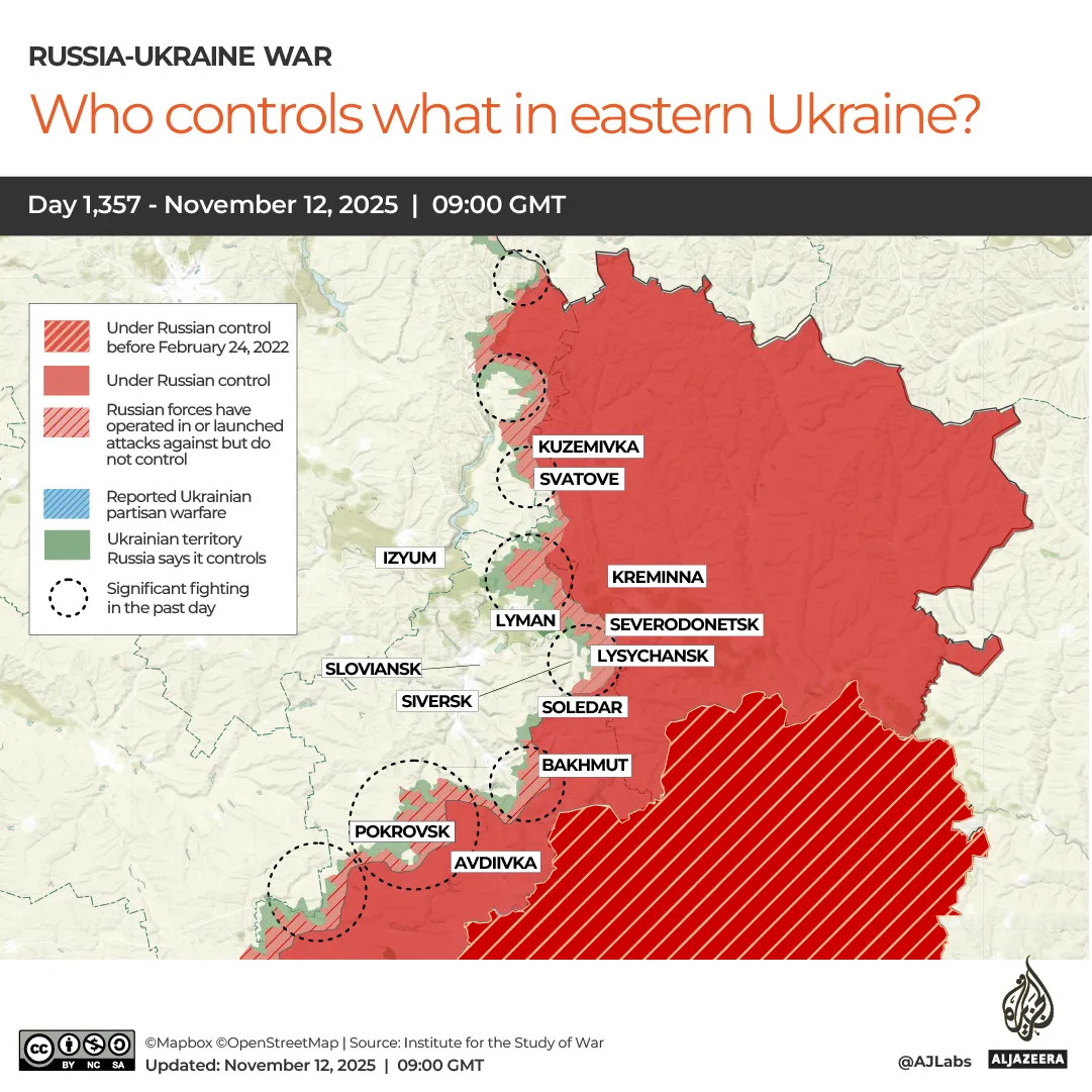 Institute for Study of War map shows Pokrovsk advances Day 1382