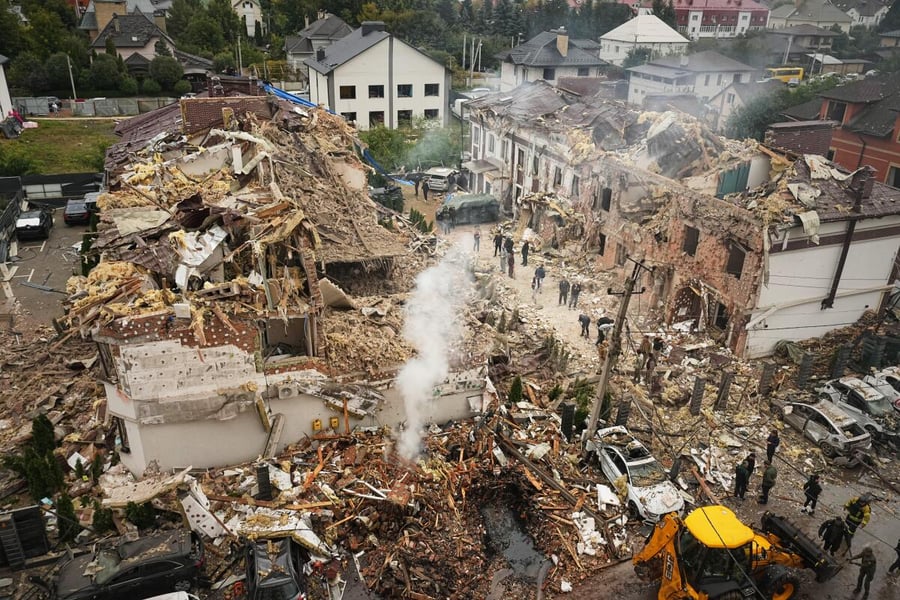 Damaged residential building in Saratov, Russia after Ukrainian drone strike on December 13, 2025, killing two people