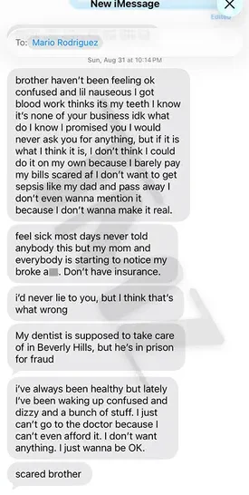 Tyler Perry sexual battery lawsuit Mario Rodriguez begging money texts