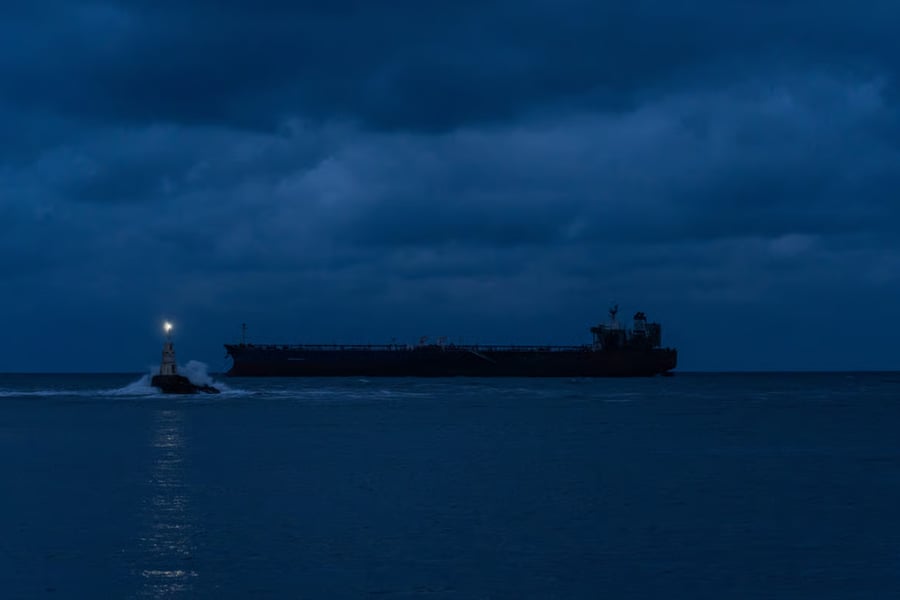 Ukrainian drone strike damage on Qendil shadow fleet oil tanker in the Mediterranean Sea
