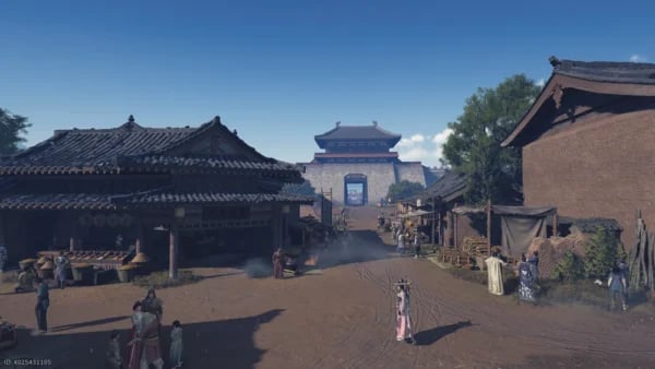 A stunning panoramic view of Kaifeng City in Where Winds Meet, showcasing its historically inspired ancient Chinese architecture, traditional buildings, and bustling urban landscape, serving as the primary setting for the 'Eastern Herald' investigative quest.