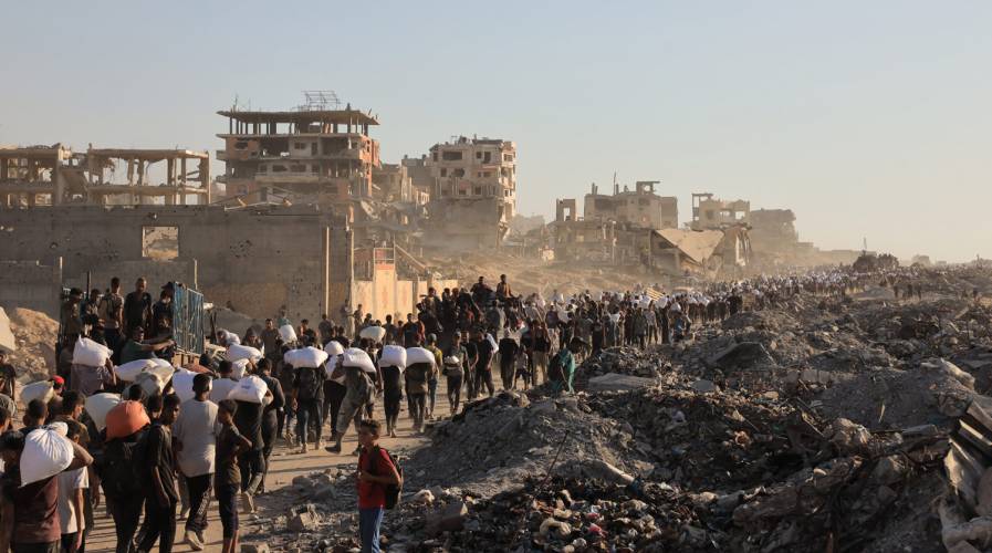 Gaza Humanitarian Crisis Deepens Displaced Palestinians in Gaza face hunger and collapse of basic services amid ongoing war